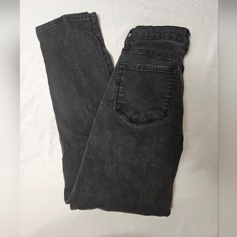 Vervet Women's Button Fly Straight Leg Black Denim Jeans Size 25!